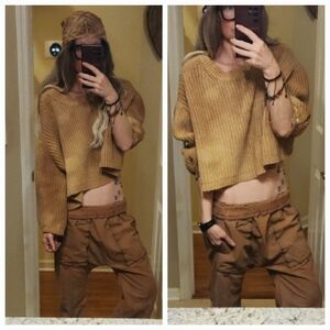 OOAK CUSTOM MADE Hand Dyed Moth By Anthropolgie Cropped Knit Tie Dye Sweater